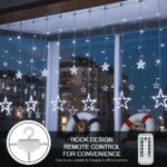 BLOOMWIN 2M Lichtervorhang mit 138 LED Sternen – Kaltweiße Weihnachtsbeleuchtung für Fenster – Bild 4