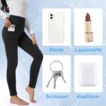 AMIYOYO Thermo-Leggings Damen Winter High Waist mit Taschen – 2er Pack – Bild 4