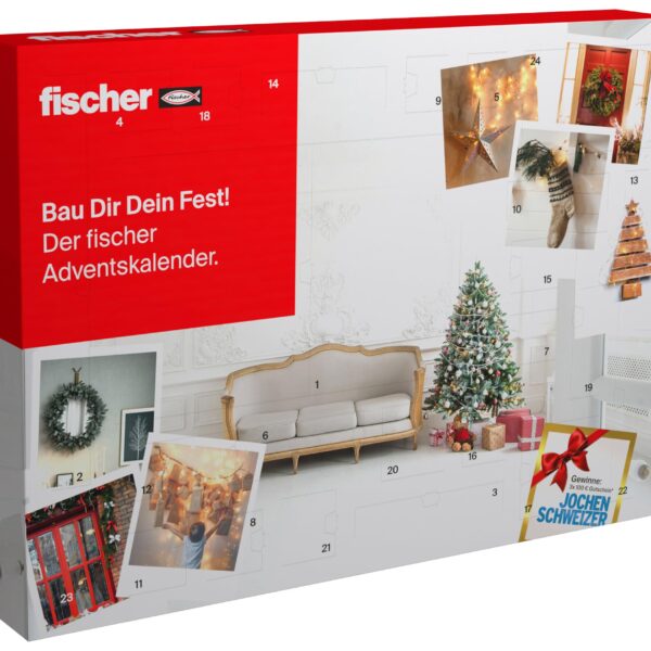 fischer Adventskalender 2026 – 145-teilig mit Dübeln, Schrauben & Bits in L-BOXX Mini