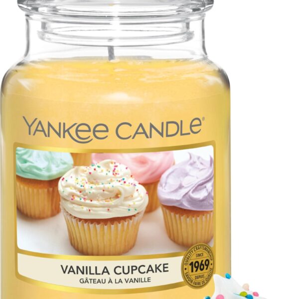 Yankee Candle Vanilla Cupcake Duftkerze gross – 150 Stunden Brenndauer für Zuhause