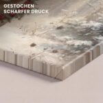 MuchoWow Weihnachtsleinwand Rentier 90x60 cm – Beige Wandbild mit Holzrahmen – Bild 7