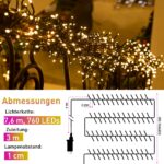GlobaLink Lichterkette 7,6m 760LED warmweiss – Weihnachtsbeleuchtung innen & aussen mit 8 Modi – Bild 3