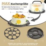 Ohuhu Kuchen Transportbox 3 in 1 – Tortenbox für 25 cm Kuchen mit Doppelgriffen – Bild 6