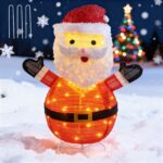 STEEIRO LED-Weihnachtsmann 80cm – Faltbare Weihnachtsdeko mit 45 Lichtern