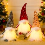 ACAREY Weihnachtswichtel mit LED – 3er Set Plüsch Weihnachtsdeko für innen
