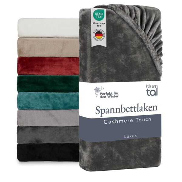Blumtal Cashmere Touch Spannbettlaken 180x200cm – Plüsch-Mikrofaser mit OEKO-TEX Zertifikat