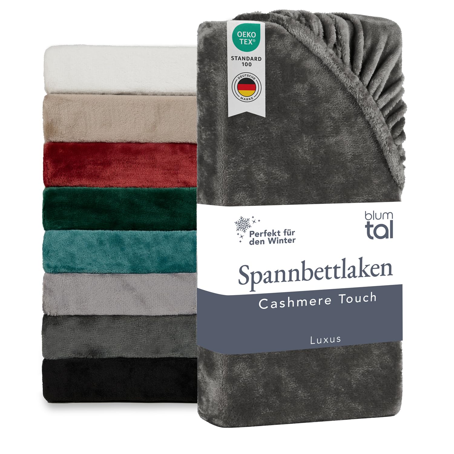 71CiA6cs7L._SY1500_.jpg Blumtal Cashmere Touch Spannbettlaken 180x200cm – Plüsch-Mikrofaser mit OEKO-TEX Zertifikat – Bild 1