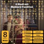 SALCAR LED Eisregen Lichtervorhang 3m x 1m, 150 LEDs Warmweiß – Außenbeleuchtung mit 8 Modi & Timer – Bild 2