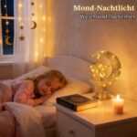 BomKra LED Mond Tischlampe Batteriebetrieben – Warmweisses Nachtlicht für Schlafzimmer & Deko – Bild 6
