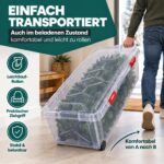 Kreher Weihnachtsbaum Aufbewahrungsbox XL mit Rollen transparent (2er-Set) – 116,5 x 50,3 x 39 cm – Bild 5