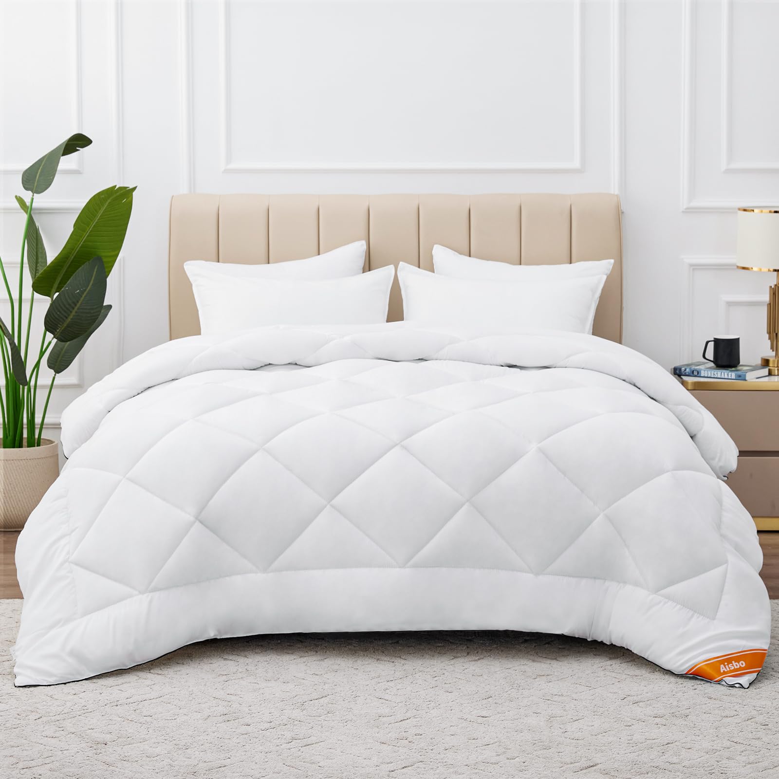 71Difo3jaL._SY1600_-1.jpg Aisbo Winterbettdecke 200x220 cm mit 450 GSM – Wärmende Steppdecke für erholsamen Schlaf – Bild 1