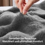 BEDELITE Bubble Kuscheldecke 150x200 cm – Flauschige Plüschdecke mit Kaninchenfellimitat – Bild 3
