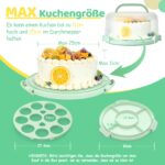 Ohuhu Kuchen Transportbox 10 Zoll – 3in1 Tortenbox mit Cupcake Tablett & Tragegriff – Bild 5