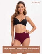 INNERSY Damen Taillenslip 5er Pack – Baumwolle High Waist Slip Atmungsaktiv – Bild 2