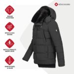Höhenhorn Adamelo Herren Steppjacke – Winterjacke mit abnehmbarem Kunstfellkragen – Bild 3