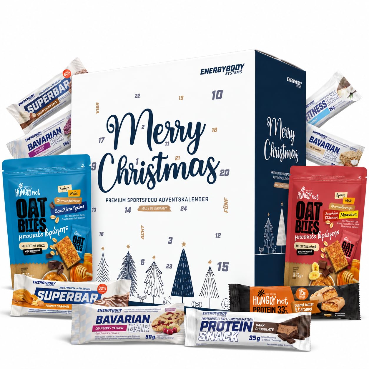 Energybody Fitness Adventskalender 2026 – 26 Protein & Oat Bars mit 16 Sorten