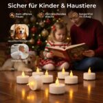 cimetech 24er LED Teelichter mit Timer & Fernbedienung – flammenlose Kerzen für sichere Dekoration – Bild 4