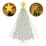SALCAR 2m LED Lichterkette mit Baumspitzenstern – 280 LEDs Warmweiss für 150–240cm Weihnachtsbäume – Bild 6