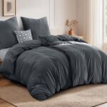 Aisbo Plüsch Bettwäsche 135x200 4teilig Grau – Teddy Fleece Winterbettwäsche mit Reissverschluss – Bild 2