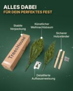 TreesHouse Weihnachtsbaum Nordmanntanne 180cm – Künstlicher Tannenbaum mit FSC-Holzständer – Bild 5