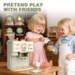 Dreamon Holz-Kaffeemaschine für Kinderküche – 15-teiliges Rollenspiel-Set ab 3 Jahren – Bild 5
