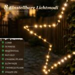 SALCAR 60cm LED Stern Weihnachtsbeleuchtung aussen – 5m Lichterkette mit Timer für Garten – Bild 4