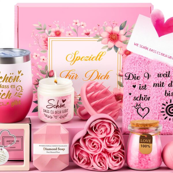 Giftota Spa Wellness Geschenkset 11-tlg. Rosa – Verwöhn-Paket für Frauen