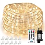 15m LED Lichterschlauch mit 240 LEDs Warmweiss – Wetterfeste Lichterkette mit Timer für Garten & Party