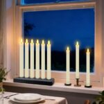 HL Aufladbare LED Stabkerzen 25 cm mit 3D-Docht, Timer & Fernbedienung – Elfenbeinweiß – Bild 3
