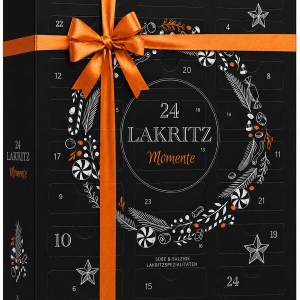 BOXILAND® Lakritz Adventskalender 2026 – 24 Sorten süss & salzig, 720 g handverpackt