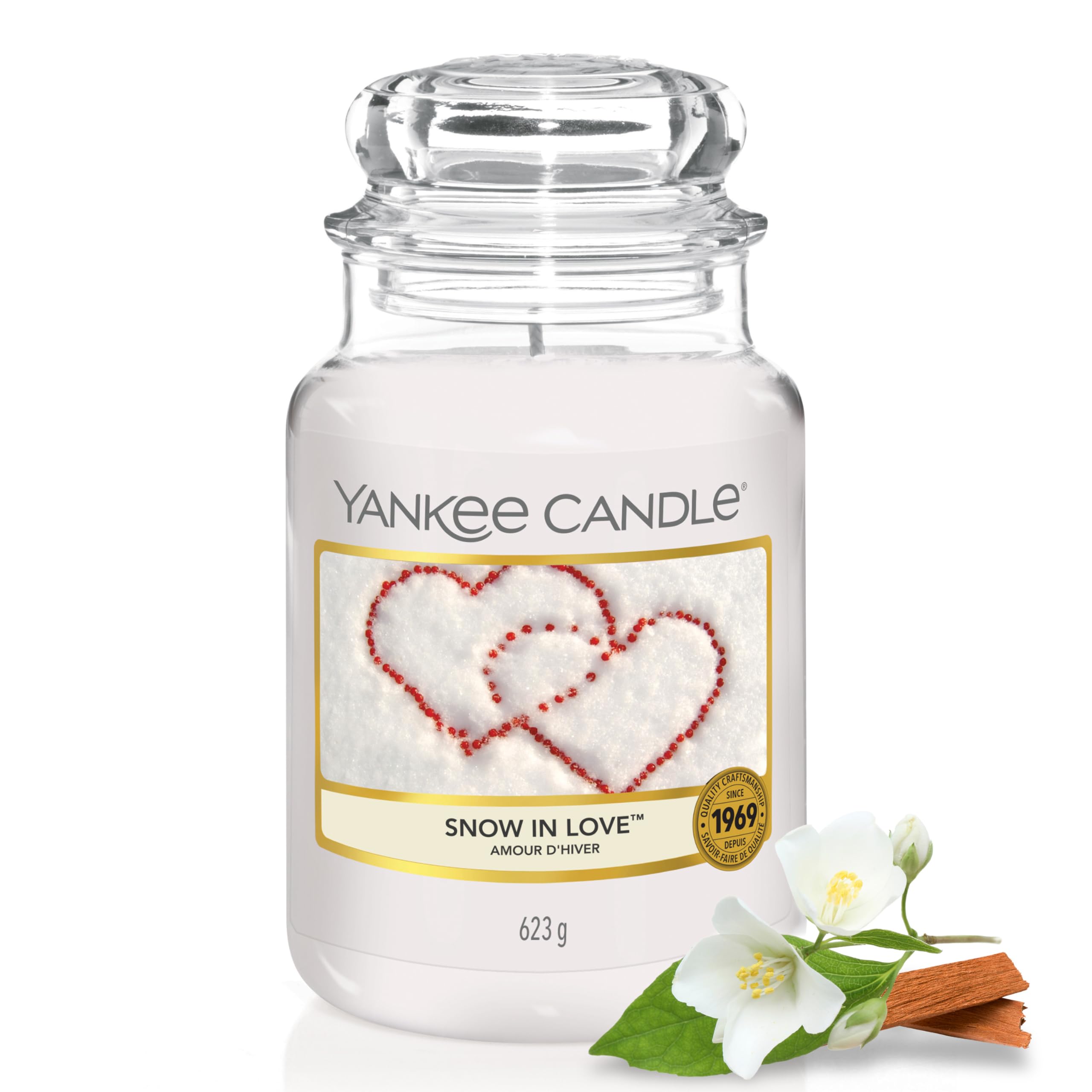 71Ifdur-ZiL._SY2560_.jpg Yankee Candle Snow In Love grosse Duftkerze – 150 Stunden Brenndauer im Glas – Bild 1