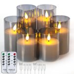 Forever Speed 6er-Set LED-Kerzen Grau Glas – Aufladbar mit Fernbedienung & Timer