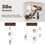 HBN 5er Funksteckdosen-Set mit 2 Fernbedienungen – 16A/3.680W Wireless Steuerung bis 30m – Bild 3