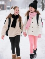 KEREDA Mädchen Thermoleggings 2er-Pack mit Fleece-Futter – Warme Winterleggings für Kinder – Bild 2