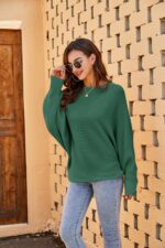 Fessceruna Damen Oversize Strickpullover mit Fledermausärmeln – Wärmender Winterpulli – Bild 6