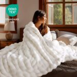 BEDELITE Bubble Kuscheldecke 150x200 cm Kaninchenfellimitat – Premium Wohndecke 870GSM – Bild 2