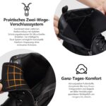 todaysunny Damen Stiefeletten wasserdicht – Schnürstiefel mit Reissverschluss in Schwarz – Bild 4