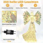 COSTWAY Weihnachtsengel 158cm beleuchtet – 250 LED-Lichter für Innen & Außen – Bild 5