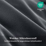 Aisbo Plüsch Bettwäsche 135x200 4teilig Grau – Teddy Fleece Winterbettwäsche mit Reissverschluss – Bild 5