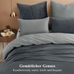 RUIKASI Flanell Bettwäsche 135x200 4teilig – Wärmende Fleece Bettwaren für Winter – Bild 6