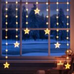 Quntis LED Sternenvorhang 74er mit Timer – IP65 Weihnachtsdeko für Innen & Aussen