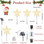 Cozymeow Solar Weihnachtsstern 3er Set – 225 LEDs mit Fernbedienung & Metallrahmen für Garten – Bild 3
