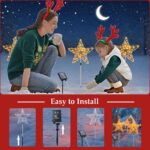 Cozymeow Solar Weihnachtsstern 3er Set – 225 LEDs mit Fernbedienung & Metallrahmen für Garten – Bild 7