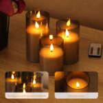 Forever Speed 6er-Set LED-Kerzen Grau Glas – Aufladbar mit Fernbedienung & Timer – Bild 3