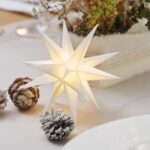 Novaliv 2er LED Dekosterne 8cm Weiss – Weihnachtssterne mit 6h Timer & Batteriefach – Bild 2