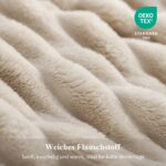 Aisbo Winterbettwäsche 135x200 4-teilig Beige – Teddy Fleece Flanell Bettgarnitur – Bild 8