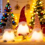 ACAREY Weihnachtswichtel mit LED – 3er Set Plüsch Weihnachtsdeko für innen – Bild 6