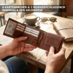 Wildery® Herren-Geldbörse aus Vintage-Leder mit RFID Schutz & Münzfach – Bild 6