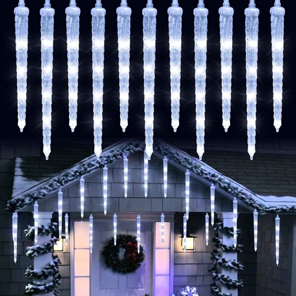 Joomer Eiszapfen Lichterkette 4M 90 LED – Weihnachtsbeleuchtung Outdoor mit 8 Modi & Timer