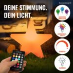 8 seasons design LED Weihnachtsstern 40cm RGB Farbwechsel – dimmbar mit Fernbedienung für innen & aussen – Bild 2